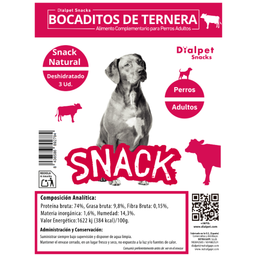 Bocaditos Deshidratados de Ternera 3 unidades de 10-12 cm