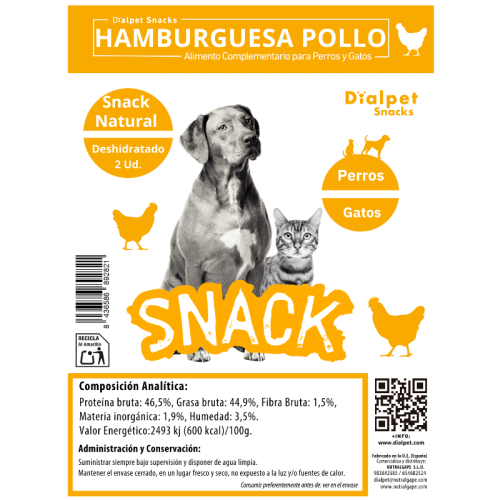 Hamburguesas Deshidratadas de Pollo 2 unidades