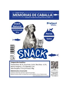 Memorias Deshidratadas de Caballa 60 g 2