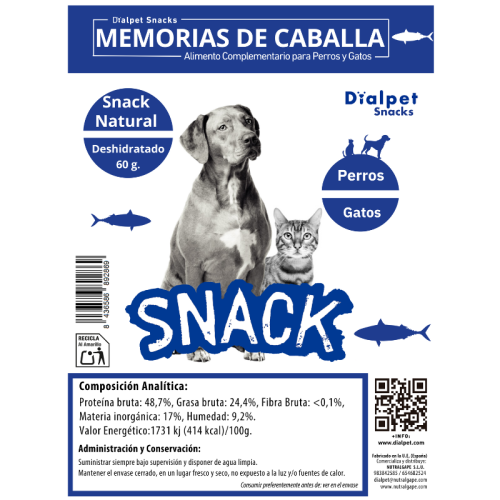 Memorias Deshidratadas de Caballa 60 g