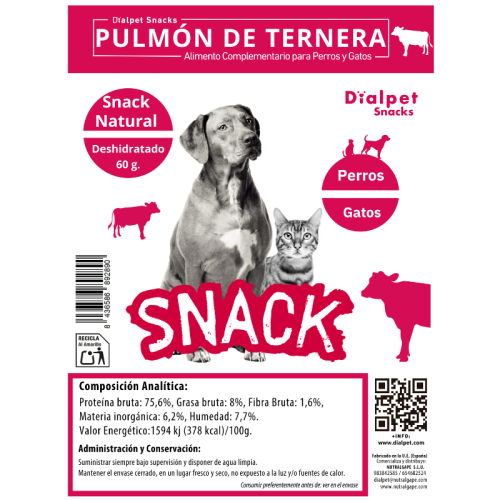 Pulmón Deshidratado de Ternera 60 g