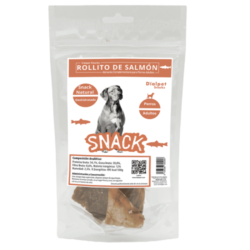 Rollito Deshidratado de Salmon Ahumado 15 cm